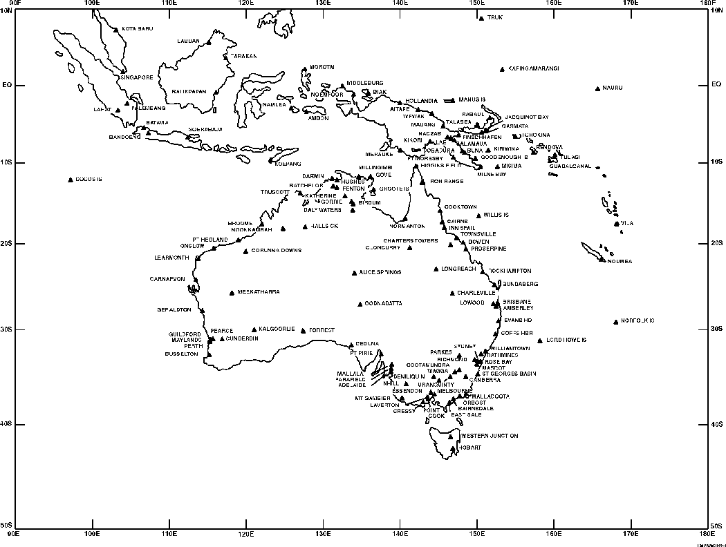 Locations, RAAF Met. Service