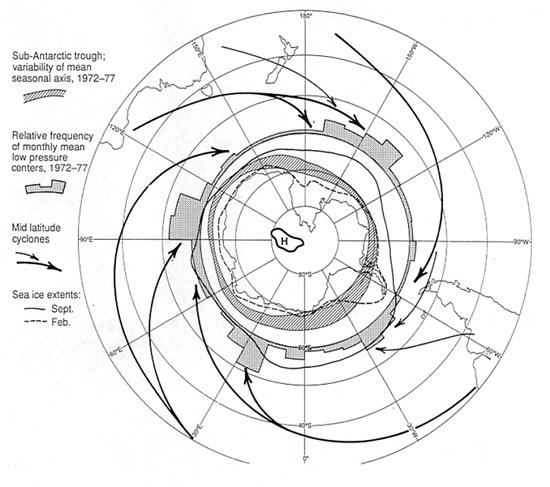 Synoptic climatology of higher southern latitudes