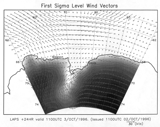 Medium resolution limited domain forecast