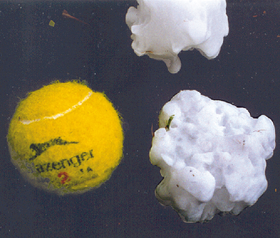 Tennis ball-sized hail